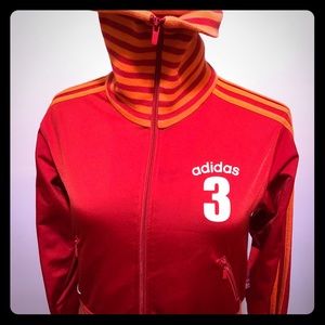Adidas 3...D-91074  vintage orange and red Zip top